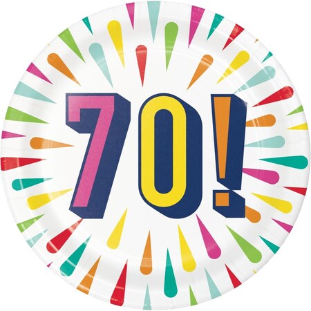 Omg 7 in. Birthday Burst 70 Dessert Plates, 96PK OM3521434